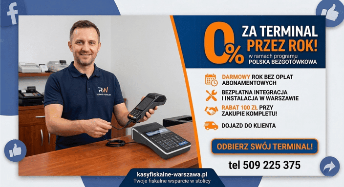 kasa fiskalna z terminalem za darmo Warszawa Mokotów